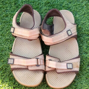Mens Lands End Velcro Outdoor Sandals Unisex M 13 W14 Adjustable Straps